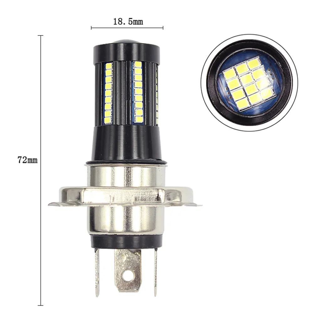 1Pcs H4 Base 12V 66 SMD Led Bulb Off Road Fog Backup Reverse Parking Light Brake Daytime Running Cars Truck 1000Lm 6000K | Автомобили и