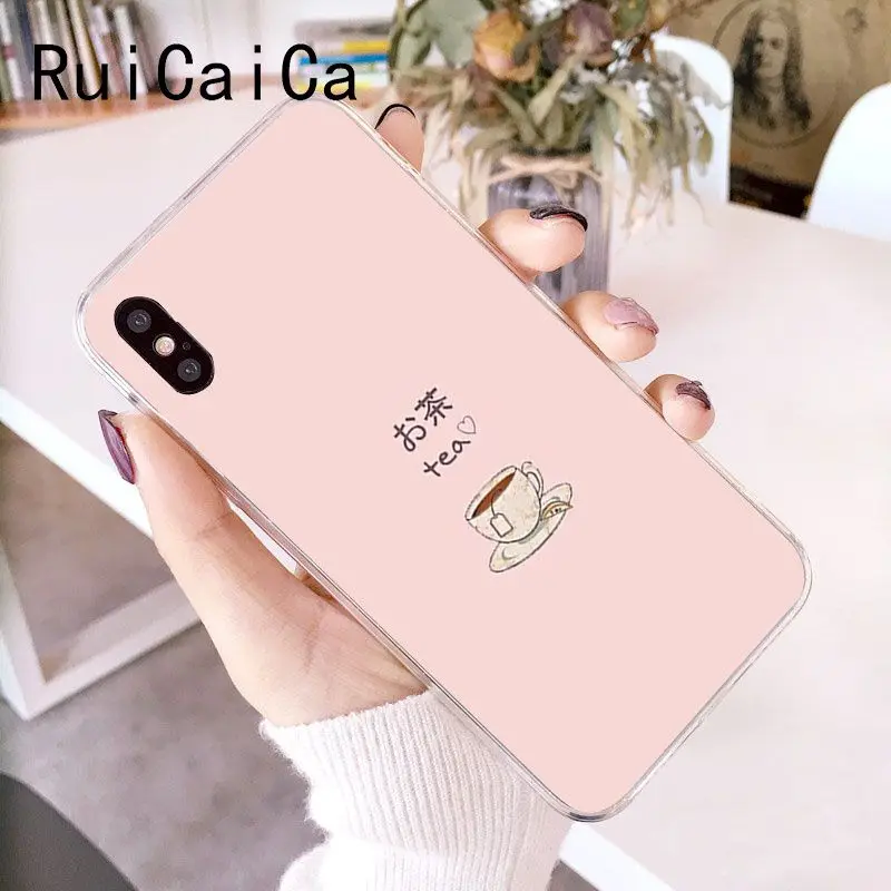 RuiCaiCa набор розового фона граффити Стик рисунок текст чехол для телефона iPhone 8 7 6 6S