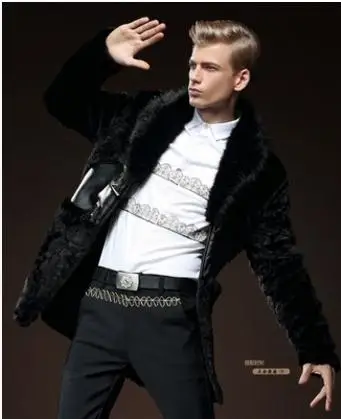 Мужская Повседневная Длинная Куртка S/6Xl с отложным воротником Черная мужская