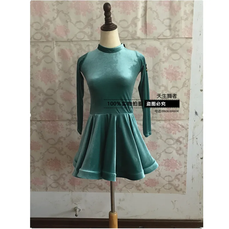 

Girl Long Sleeves Standard Latin Dance Dress Children Ballroom Dance Dresses Kids Salsa Rumba Cha Cha Samba Tango Dress