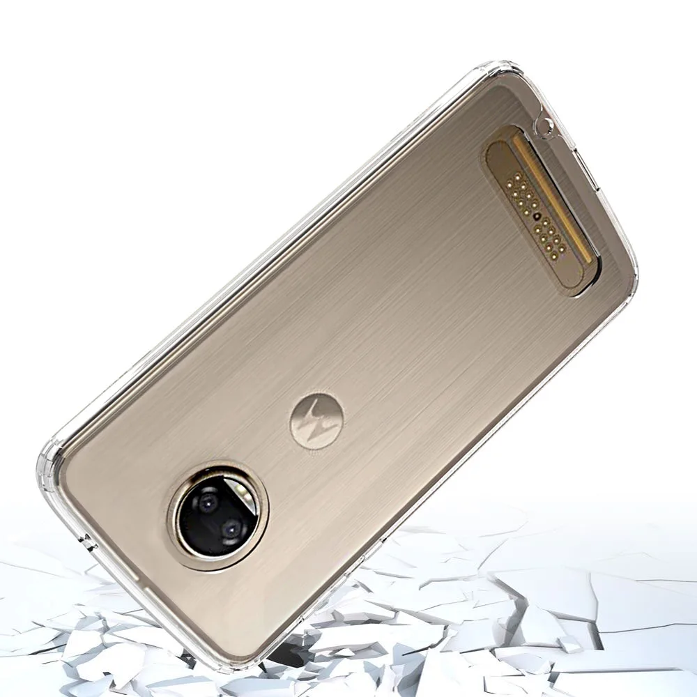 Для Motorola Moto Z2 силы чехол Slim Fit ТПУ Рамки жесткий противоударный Прозрачный для z2 |
