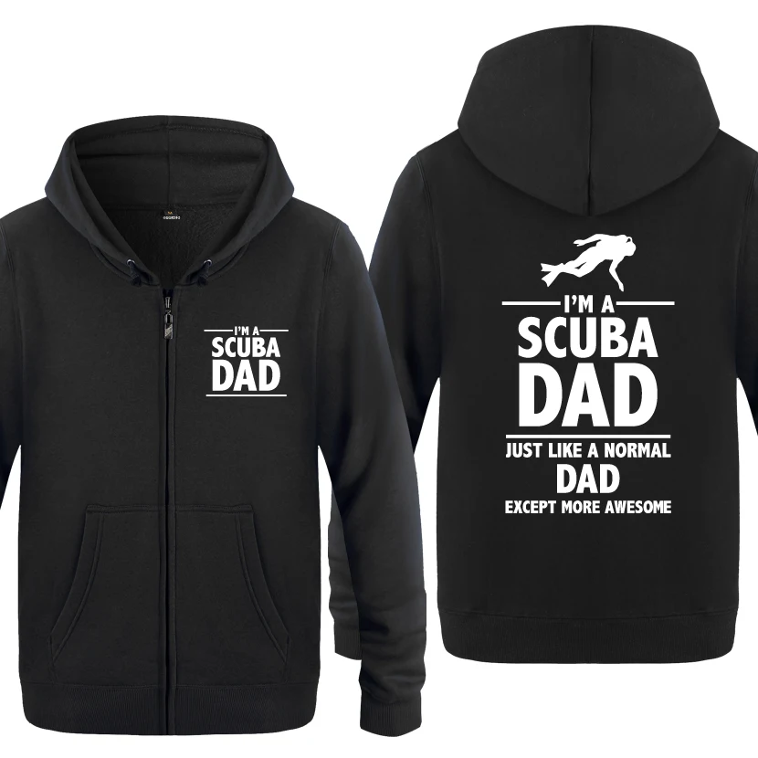 I'M A SCUBA DAD Diving Gift толстовки для мужчин 2018 мужские флисовые кардиганы на молнии с
