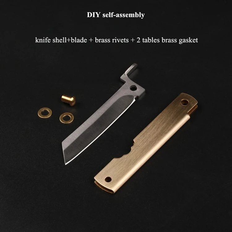 Инструменты DIY латунь/304 нержавеющая сталь 160 мм ручка ножа полуфабрикат Открытый EDC портативный точилка для карандашей
