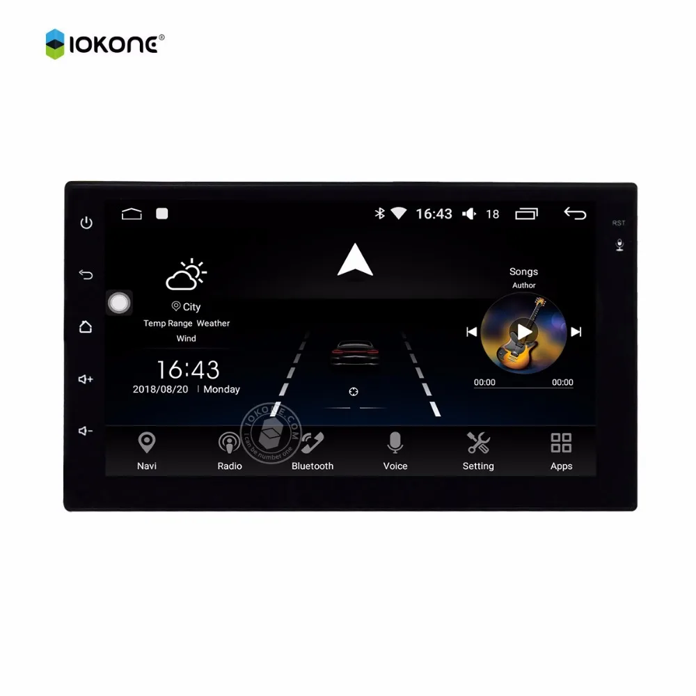 IOKONE автомобильный android 8 0 dvd плеер 2 din стерео gps core Мультимедиа Радио 7 дюймов экран