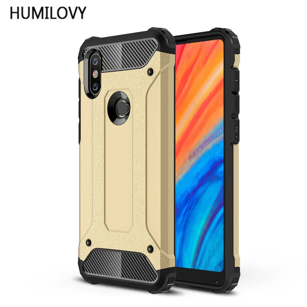 Для xiaomi Mi mix 2s Чехол mix2s задняя крышка Тяжелая Броня тонкая Жесткая Резиновая