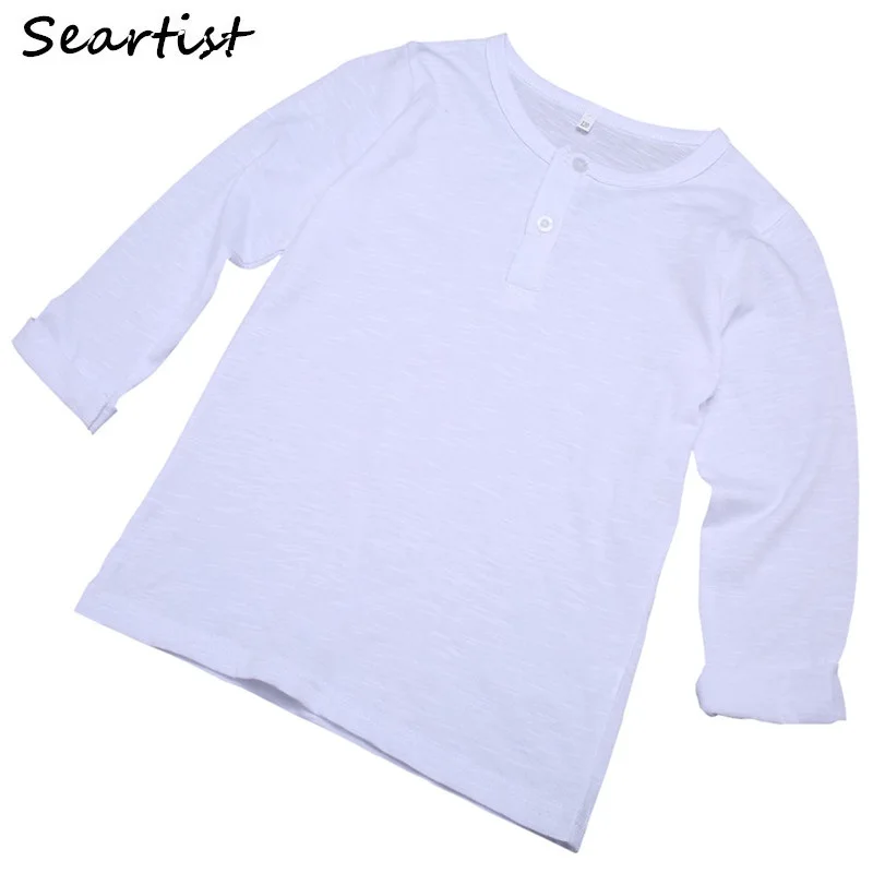 Seartist одежда для маленьких девочек футболка с длинным рукавом однотонный белый