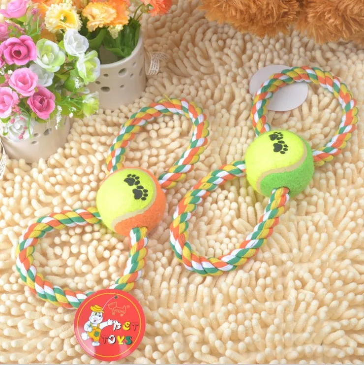 Бесплатный Shipping1Pc Fun теннисный мяч игрушечная собака Tugger жевать игрушки цвет