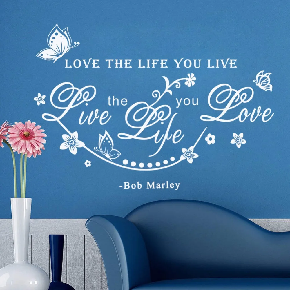 

Bob Marley Saying Vinyl Wall Stickers Life Art Quotes Home Decal Decor Mural Text Wall Decals Living Room Sofa Background S187