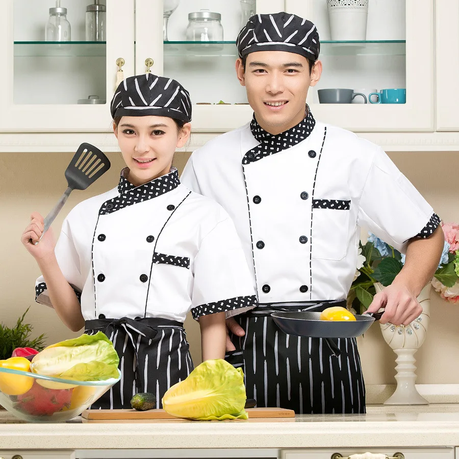 Куртка шеф-повара летняя кухонная одежда с коротким рукавом куртка для униформа
