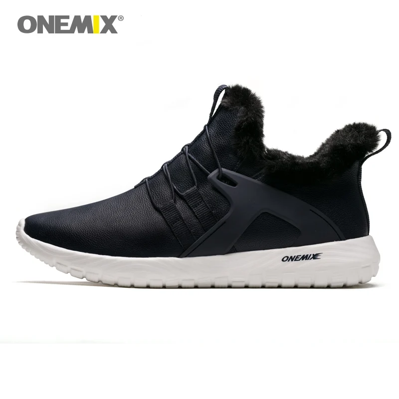 ONEMIX мужские зимние ботинки с мехом теплые мужская обувь спортивная в