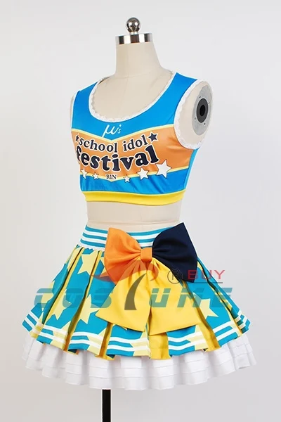 LoveLive! Любовь Live черлидеров Косплей Rin Hoshizora Костюм для женщин девочек Хэллоуин