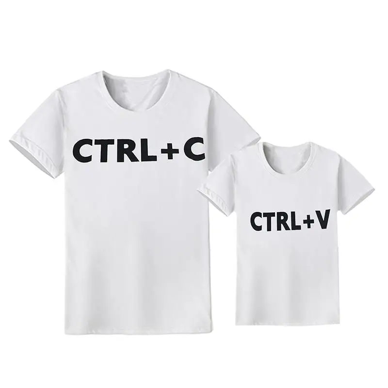 CTRL C+CTRL V Pattern Family Look Dad Son T Shirts Matching Clothes Boys Children Clothing Outfits | Мать и ребенок