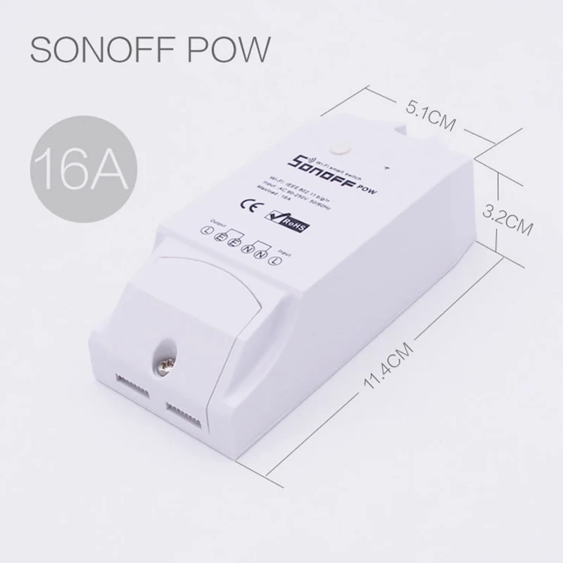 Sonoff Pow Smart переключатель Wi Fi контроллер с реальным временем мощность измерения