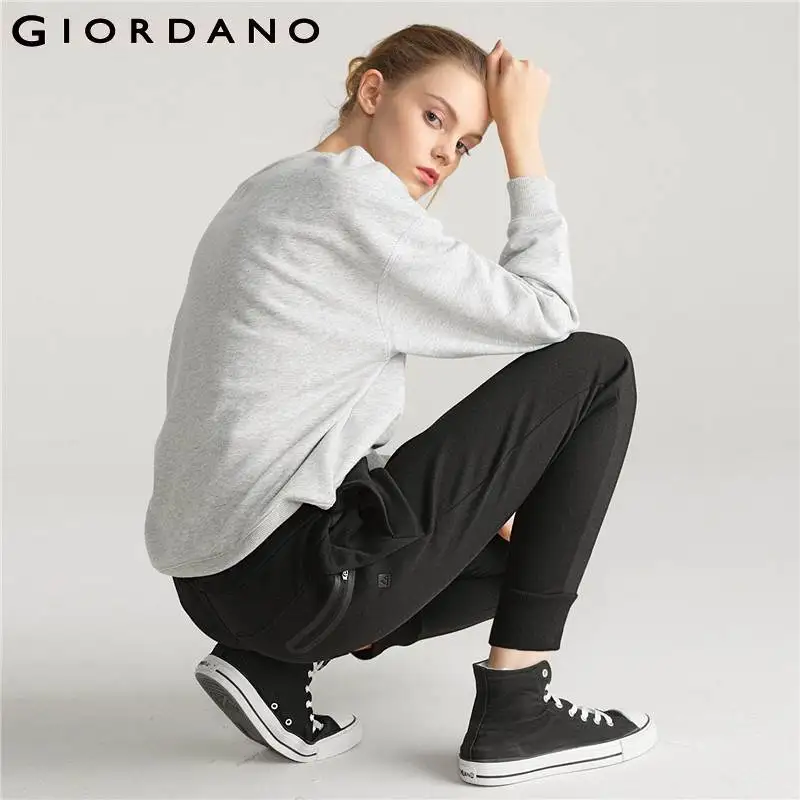 Giordano женские спортивные утеплённые брюки на эластичной талии с резинкой.|women joggers