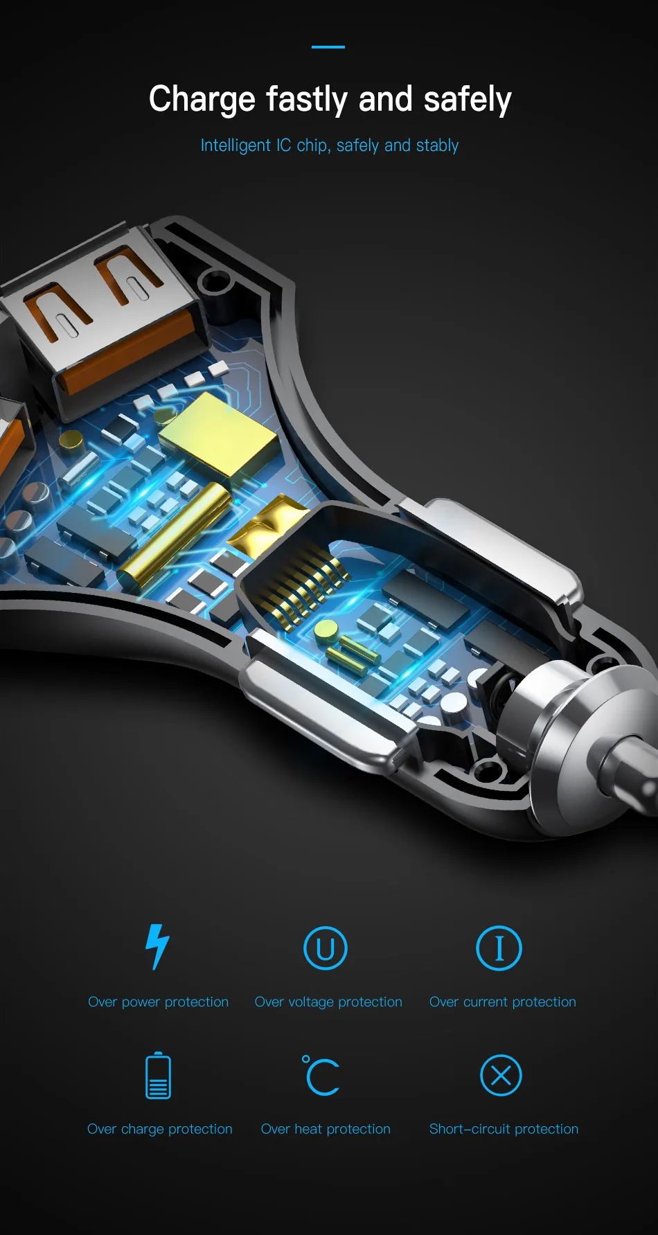 Baseus QC 3,0 Автомобильное зарядное устройство Быстрая зарядка Dual USB быстрая зарядка автомобильное зарядное устройство для iPhone X iPad samsung Xiaomi зарядное устройство для мобильного телефона