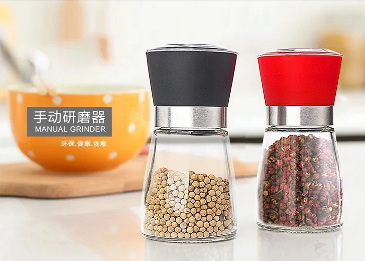 Мельница для соли и перца стеклянная бутылка внутри резак меди твердая