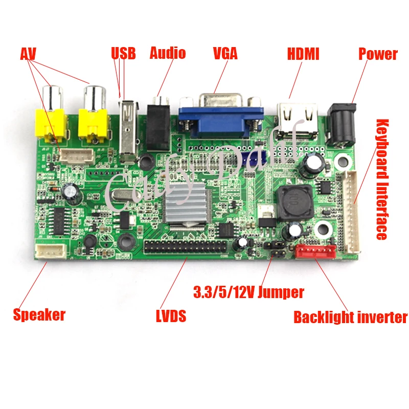 10 шт. HDMI VGA USB AV аудио-видео LVDS 30 P Драйвер плате контроллера DIY Kit для Raspberry Pi 3 7