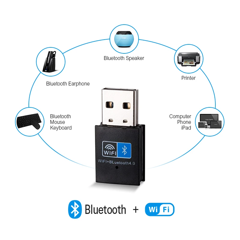 Беспроводной USB Wi Fi адаптер Bluetooth 4 0 150 Мбит/с 2 ГГц мини WiFi антенна компьютер