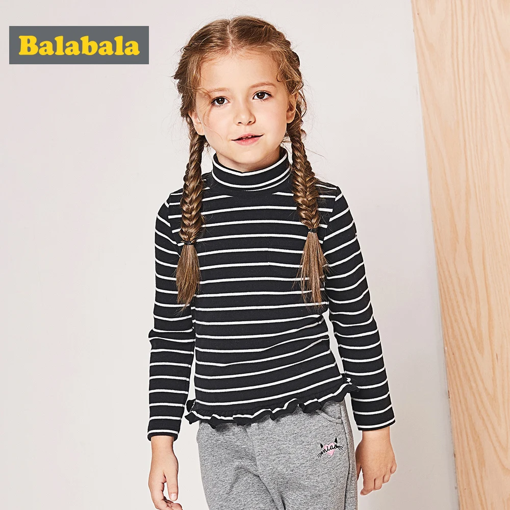 Balabala/Детская футболка с длинными рукавами для девочек Новинка 2018 года Сезон Зима