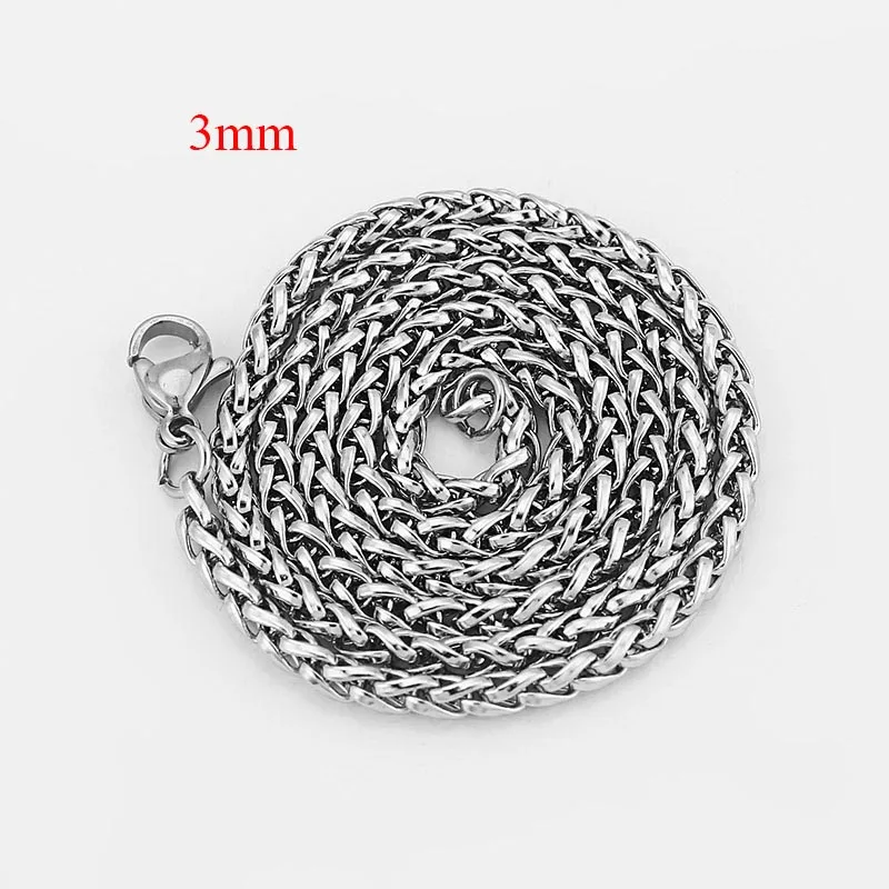 3mm 1 шт., модное серебряное ожерелье из нержавеющей стали, звено цепи, лучшее ювелирное изделие для женщин, подарок 3-5 мм, толщина 18 ''24'' - Окраска металла: 3mm