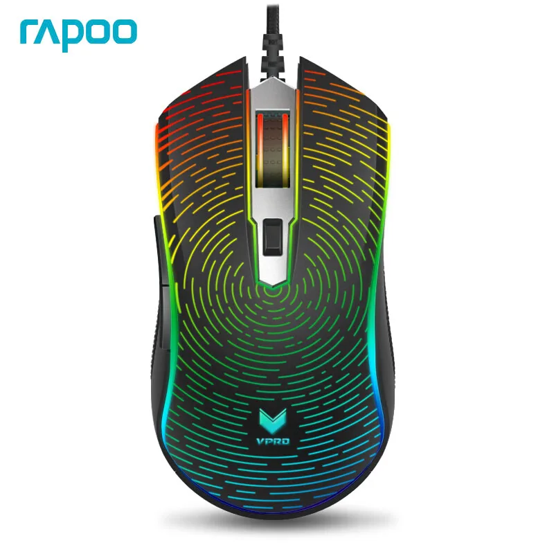 Rapoo V25S оптическая игровая мышь USB Проводная с 7000 точек/дюйм и 16 8 миллионов цветов