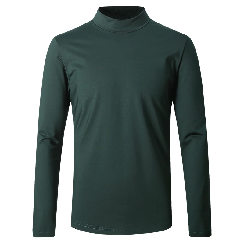 

2018 new spring Men's high quality High collar mercerized cotton Velour Long sleeve t-shirt men,casual wool liner t-shirt men