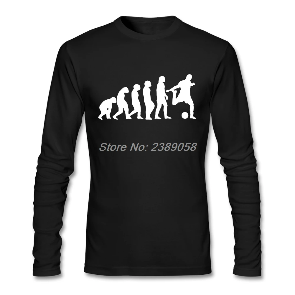 Новый стиль Мужская футболка с длинным рукавом Footbal Evolution крутая печать хип-хоп
