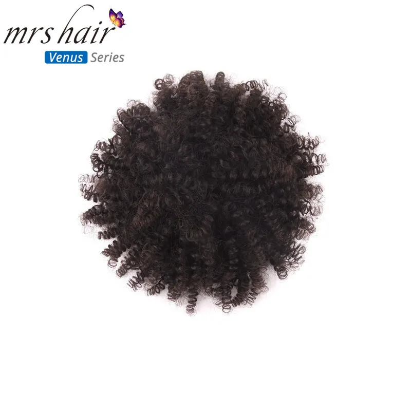 MRS HAIR High Puff афро кудрявый парик конский хвост " 8" шнурок remy Волосы Короткие афро кудрявый пони хвост клип в наращивание волос