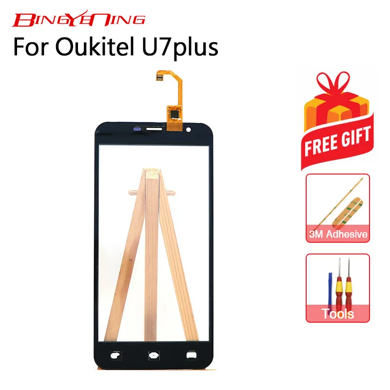 BingYeNing для Oukitel U7 Plus фронтальный сенсорный экран дигитайзер стекло оригинальные