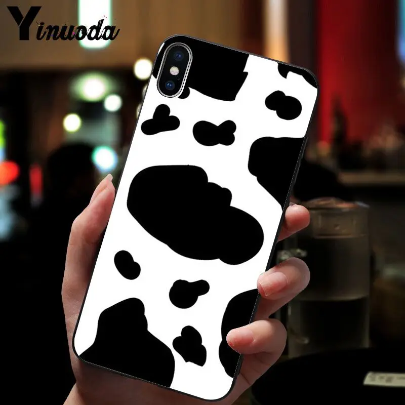 Yinuoda корова узор новое поступление черный сотовый Чехол для телефона для iPhone X XS MAX 6 6S 7 7plus 8 8Plus 5 5S XR