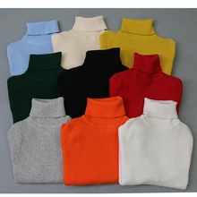 Suéteres de cuello alto para bebé, niño y niña, suéteres de punto, otoño e invierno, 2022