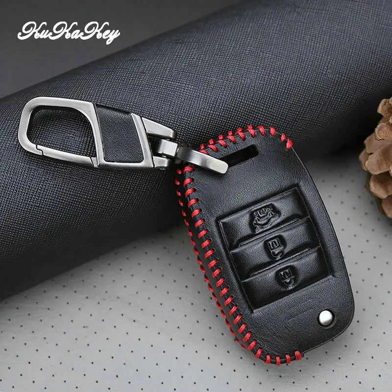 Чехол из натуральной кожи с 3 кнопками для KIA Sid Rio Soul Sportage Ceed Sorento Cerato K2 K3 K4 K5