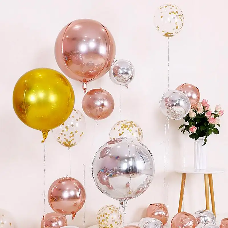 1Pc 18/22/32Inch 4D Perfect Round Foil Balloon Rose Gold Christmas Helium Decor Air Birthday Wedding Party Ballons Balls | Дом и сад