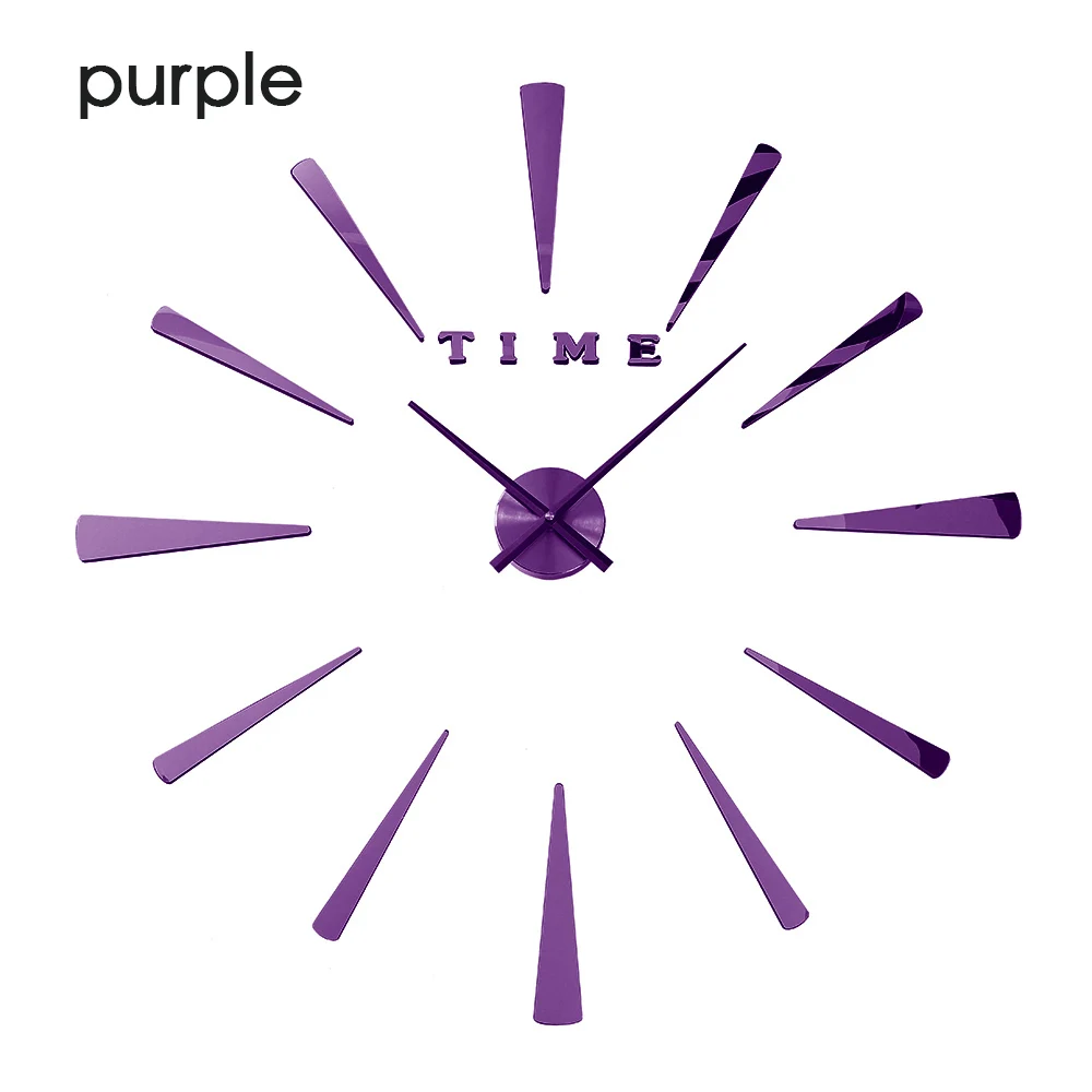wall clock purple Светящиеся 3d Большой акриловый круг зеркальные настенные часы короткие diy кварцевые часы натюрморт часы украшение для дома наклейки для гостиной - Цвет: wall clock purple
