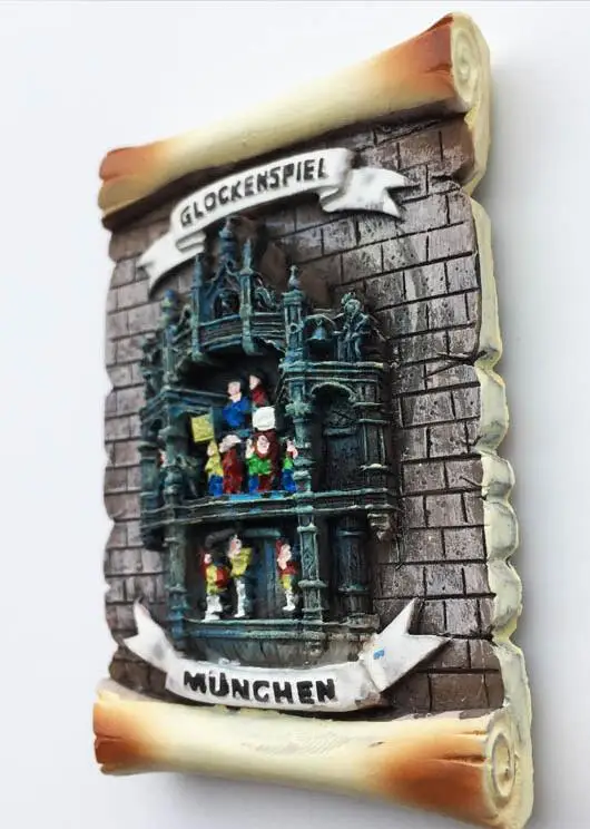 Glockenspiel Munich немецкий туристический сувенир для путешествий 3D резиновый магнит на