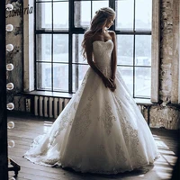 luxury princess wedding dresses vintage appliqued a line wedding gowns elegant sweetheart vestidos de noiva sweep train