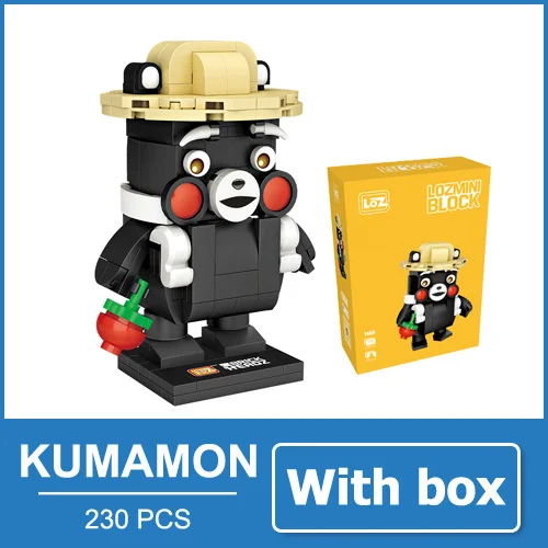 Kumamon with box LOZ Симпсоны фигурка аниме модель Миниатюрные фигурки блоки игрушки мультфильм Фильмы подарок для девочек женщин друзей - Цвет: Kumamon with box