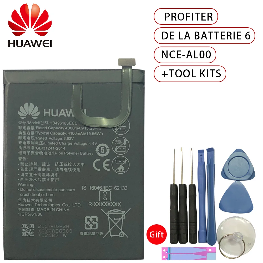 Высокое качество Huawei оригинальный сменный мобильный телефон аккумулятор HB496183ECC