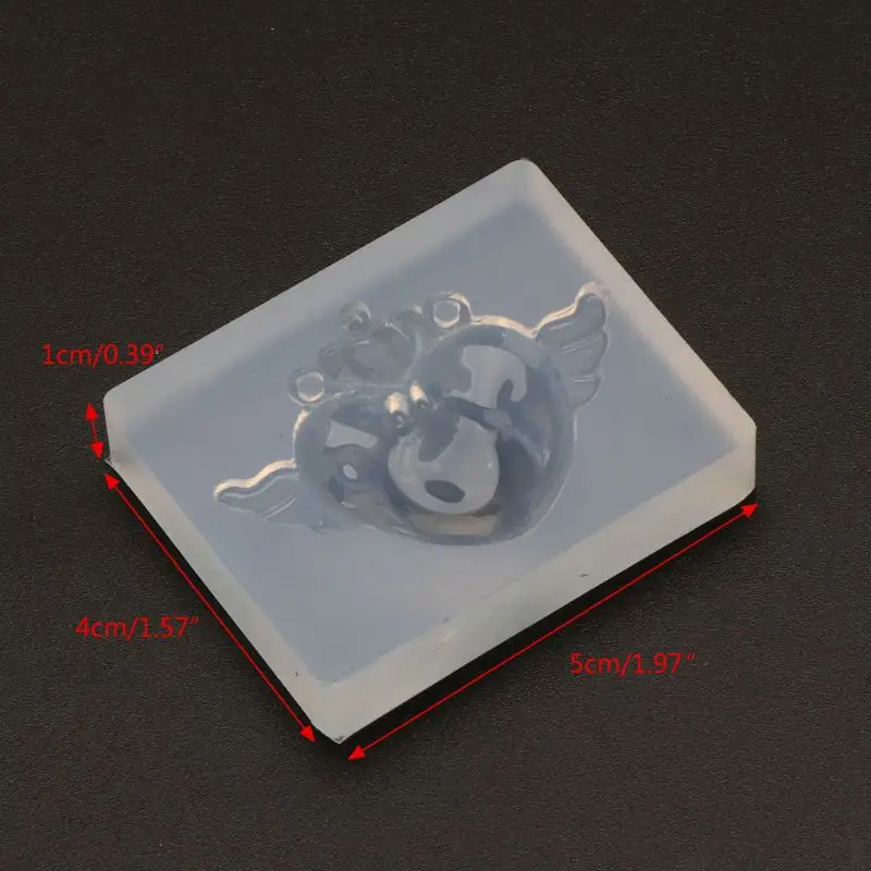 

Cute Heart Wing Silicone UV Resin Keychain Pendant Mold Jewelry Making Tools