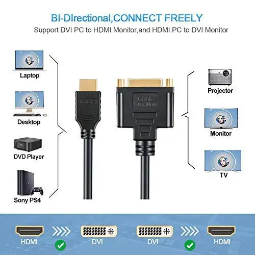 Кабель HDMI-DVI двунаправленный адаптер HDMI Male-DVI(24 + 5) Female 1080P 3D совместимый с HDTV PS4 ПК |