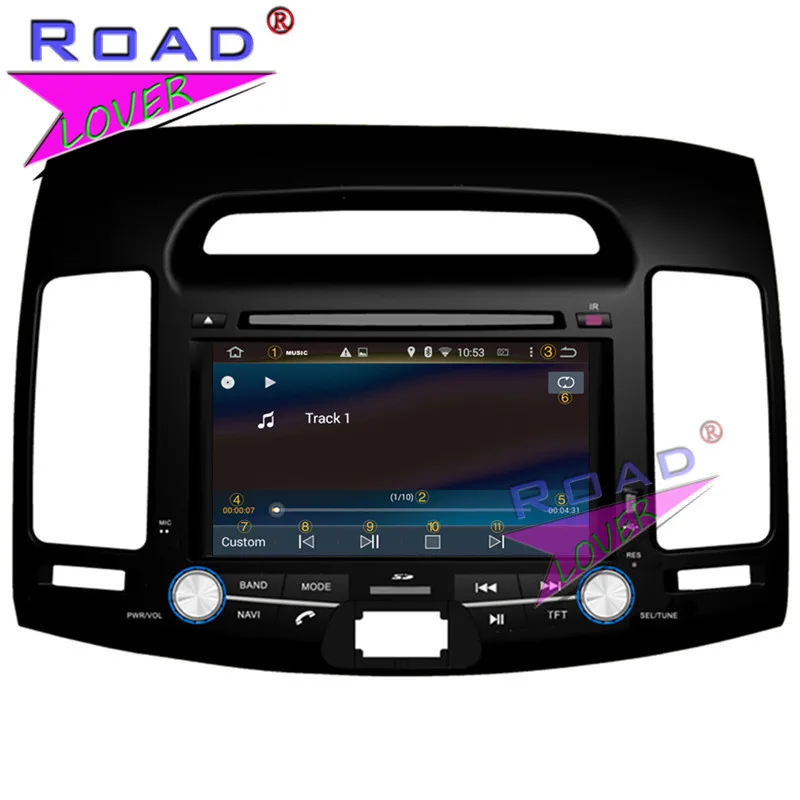 Roadlover Android 8 0 автомобильный ПК мультимедиа DVD плеер радио для Hyundai Elantra 2007 2008 2009 2010