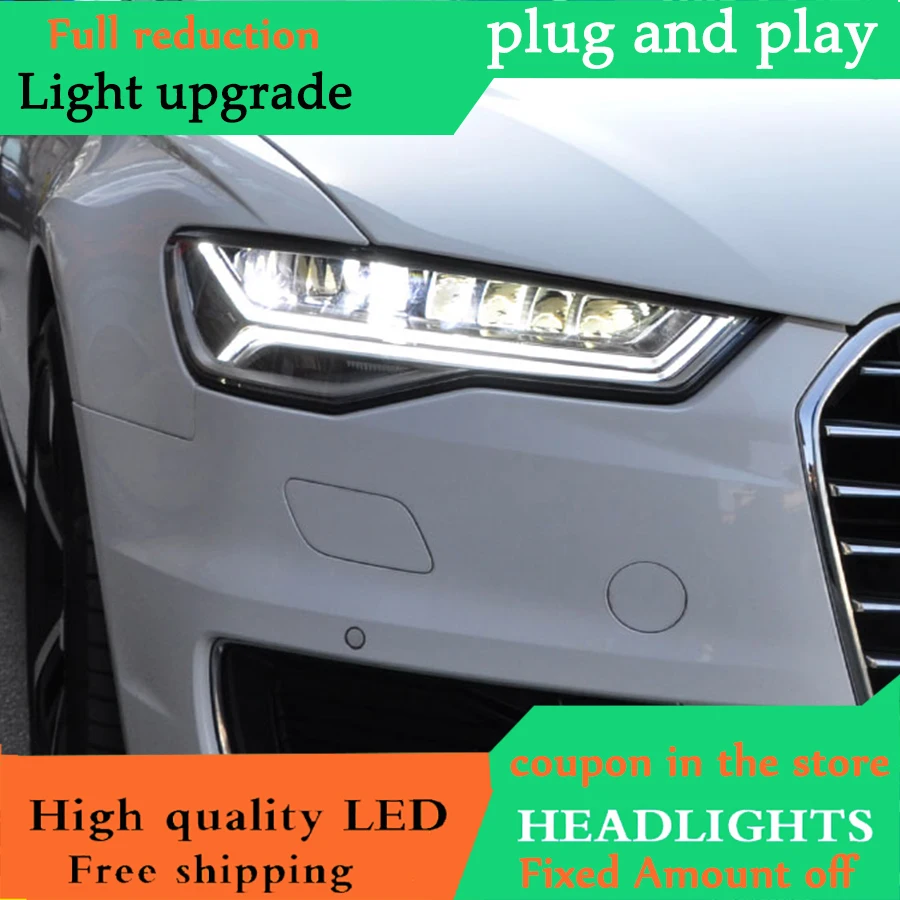 DY_L Авто Стайлинг Головной фонарь для Audi A6 фары Полный СВЕТОДИОДНЫЙ DRL проектор