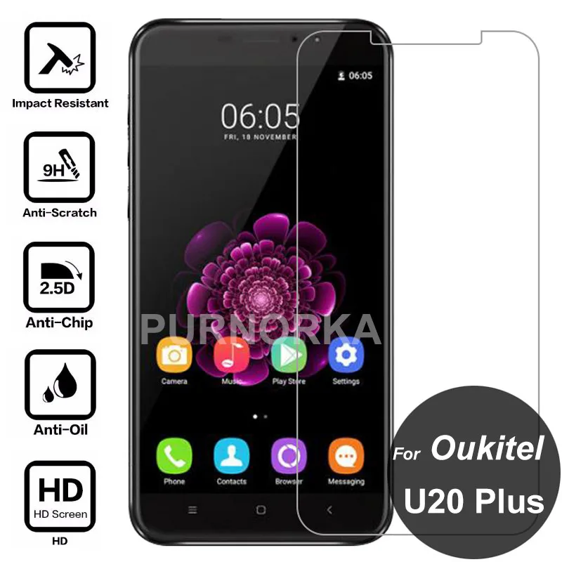 Для Oukitel U20 Plus закаленное стекло 9 H 2.5D Защитная пленка для переднего экрана на U 20