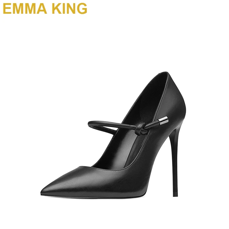 EMMA KING Офисная Женская обувь черного цвета из искусственной кожи в стиле Мэри