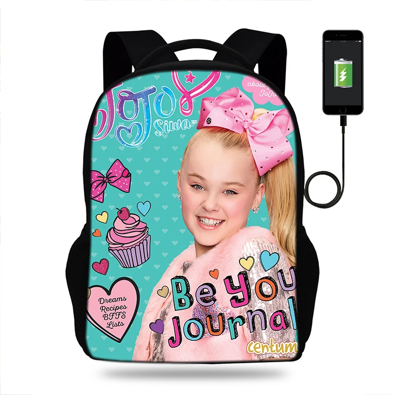 Суперзвезда JoJo Siwa USB зарядка сумка для компьютера рюкзак женщин подростков