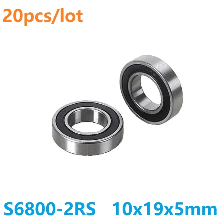 20 шт./лот ABEC-5 S6800-2RS S6800RS шарикоподшипник из нержавеющей стали 10x19x5 мм глубокий