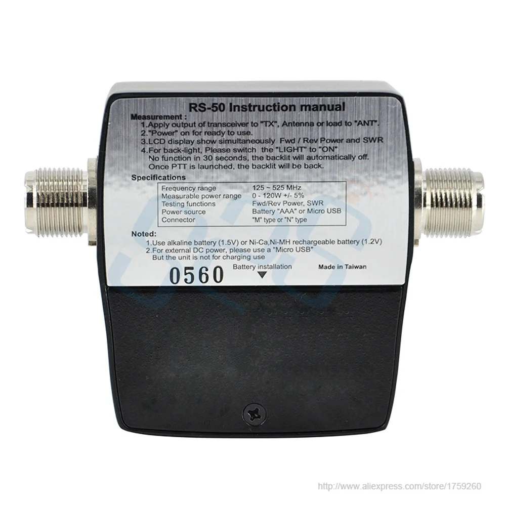 RS-50 цифровой счетчик SWR/Ватт NISSEI 125-525 МГц UHF/VHF M Тип коннектор для TYT Baofeng