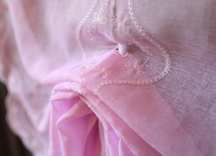 Корейский стиль просвечивающие розовый фиолетовый батист шар занавес готового