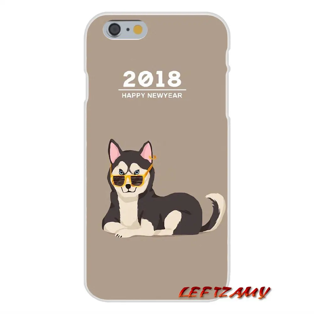 Для iPhone X 4 4S 5 5S 5C SE 6 S 7 8 плюс 2018 Happy Новый год милые аксессуары для собак телефон