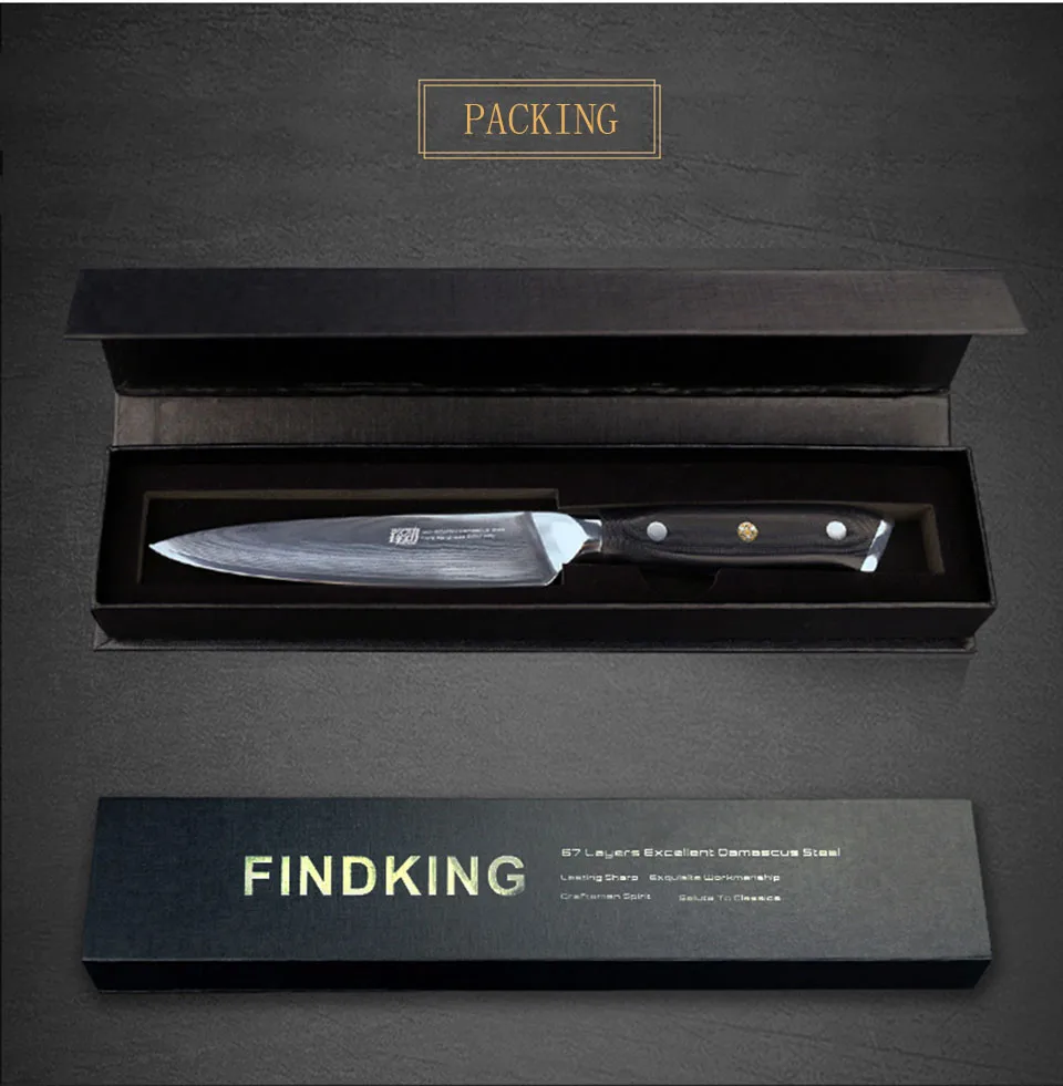 FINDKING абсолютно G10 Ручка " Дамасская сталь кухонный нож Фруктовый нож универсальный нож